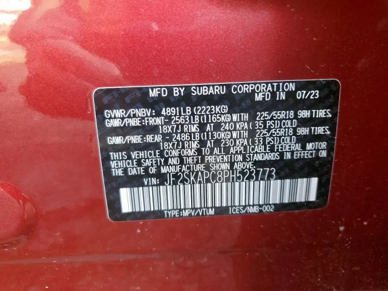 2023 SUBARU FORESTER LIMITED  