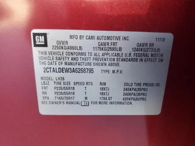 2010 GMC TERRAIN SLE  