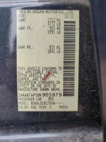 2013 NISSAN SENTRA S  