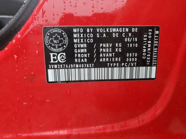 2015 VOLKSWAGEN JETTA BASE  