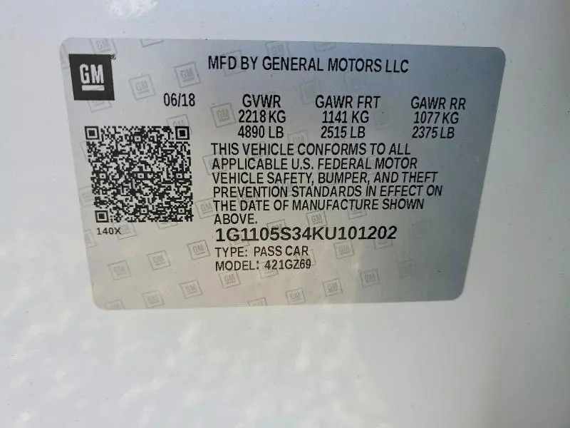 2019 CHEVROLET IMPALA PREMIER  