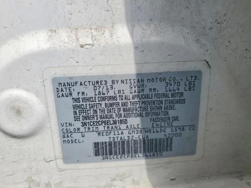 2014 NISSAN VERSA NOTE SV  