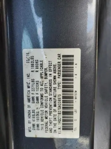 2016 HONDA ACCORD LX-S  