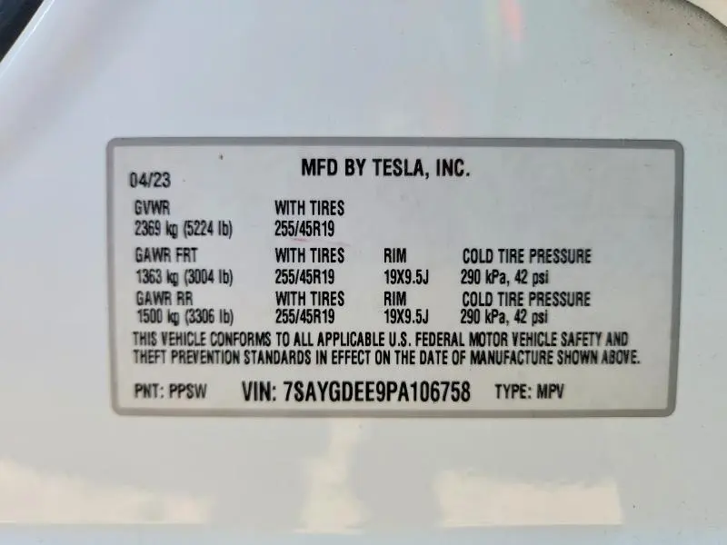 2023 TESLA MODEL Y   