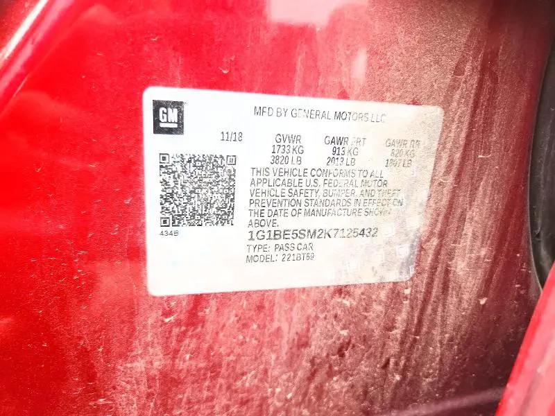 2019 CHEVROLET CRUZE LT  