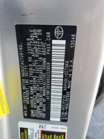 2011 TOYOTA CAMRY BASE  