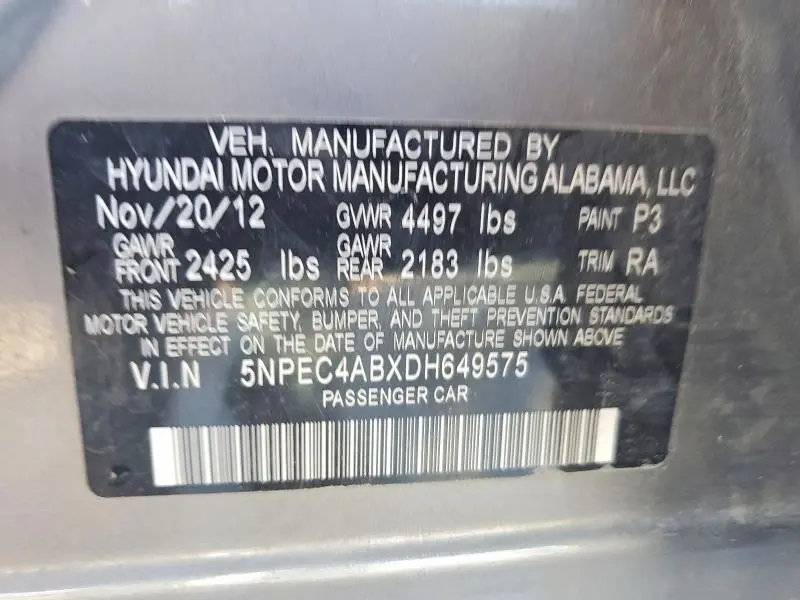 2013 HYUNDAI SONATA LIMITED 2.0T  