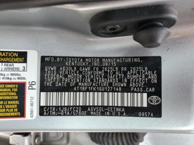 2016 TOYOTA CAMRY LE  