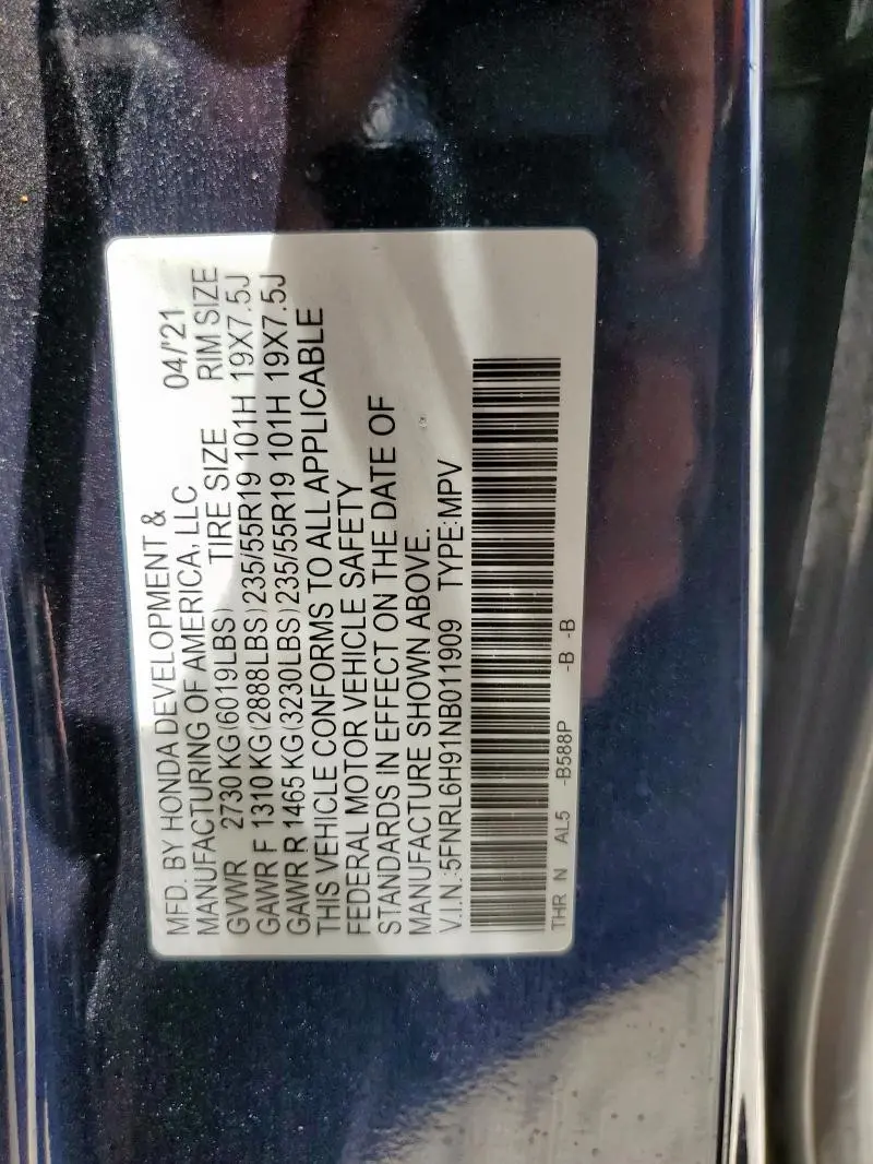2022 HONDA ODYSSEY ELITE  