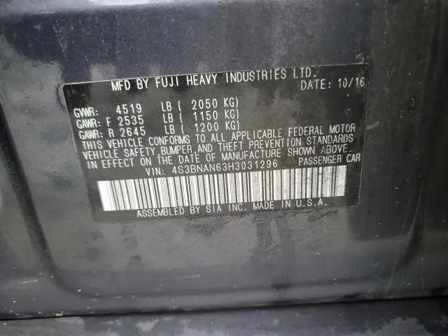 2017 SUBARU LEGACY 2.5I LIMITED  