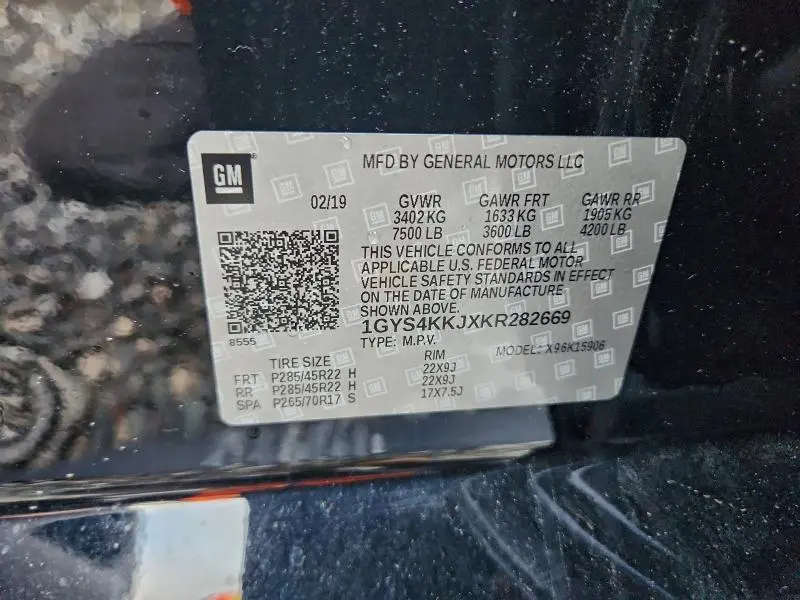 2019 CADILLAC ESCALADE ESV PLATINUM  