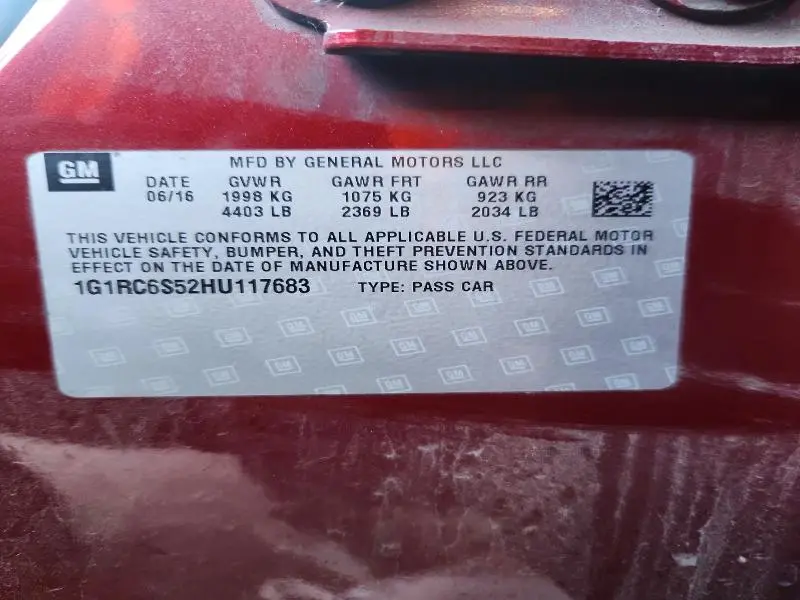 2017 CHEVROLET VOLT LT  