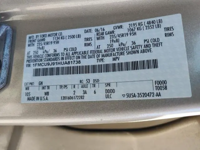 2017 FORD ESCAPE TITANIUM  