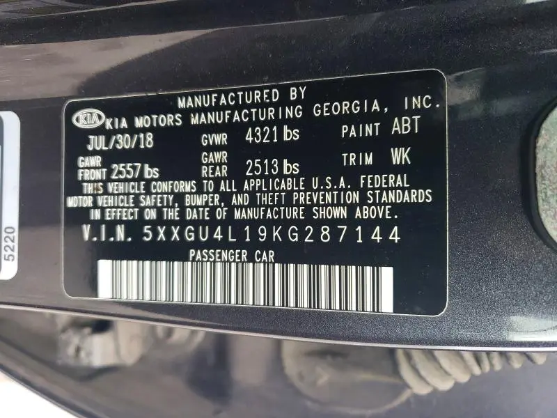 2019 KIA OPTIMA EX  