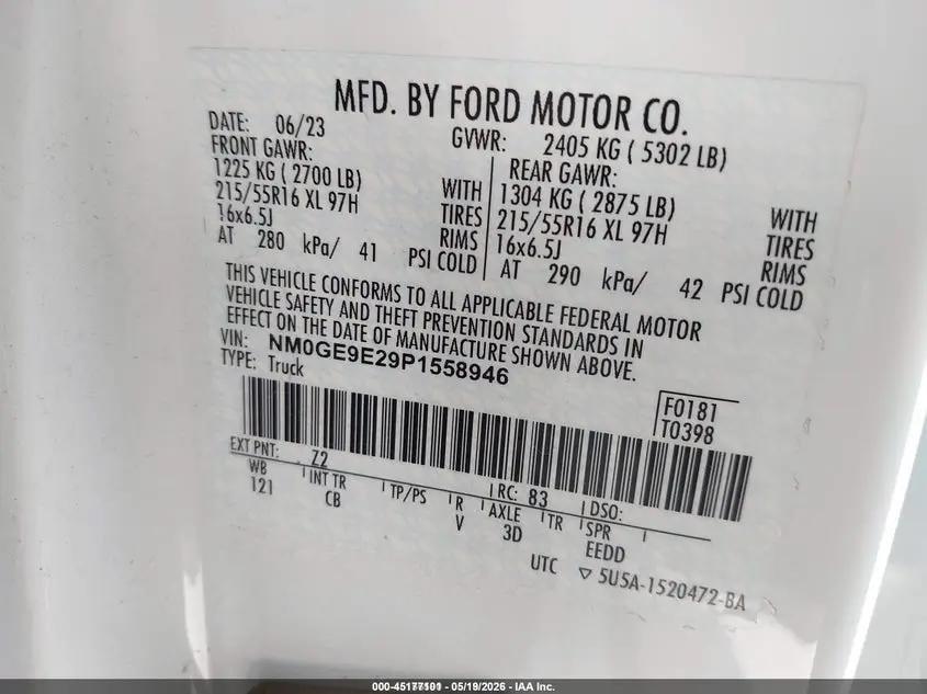 2023 FORD TRANSIT CONNECT XL PASSENGER