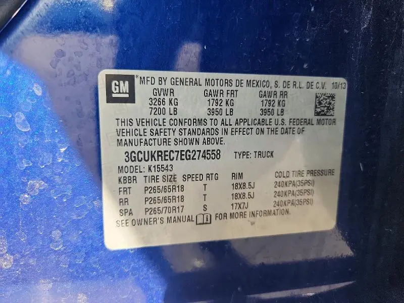 2014 CHEVROLET SILVERADO K1500 LT  