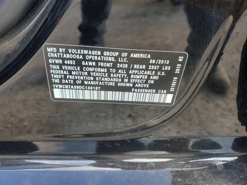 2013 VOLKSWAGEN PASSAT SEL  