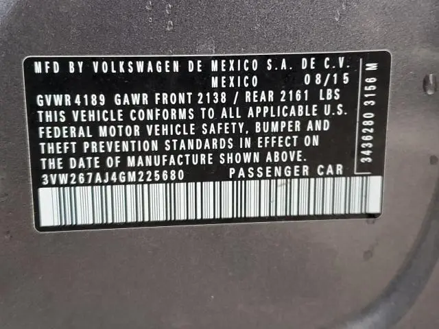 2016 VOLKSWAGEN JETTA S  