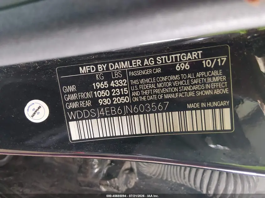 2018 MERCEDES-BENZ CLA 250  