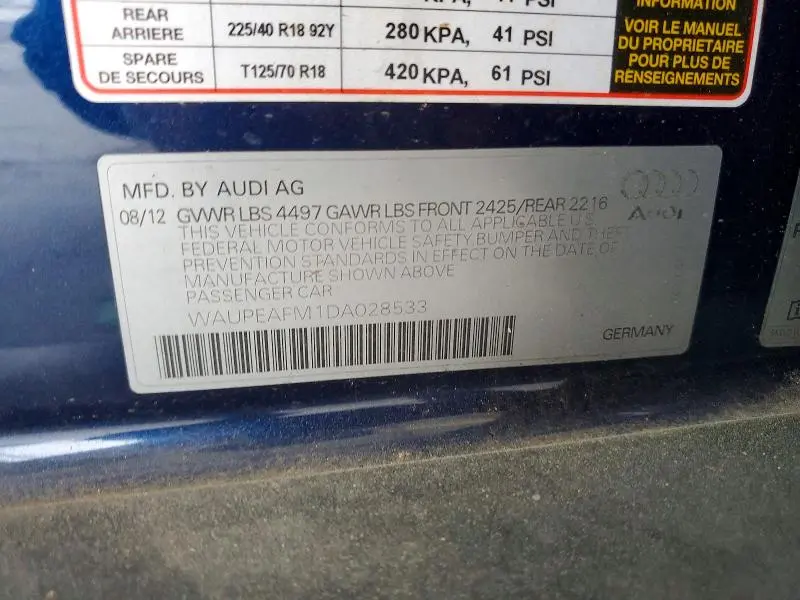 2013 AUDI A3 PREMIUM PLUS  