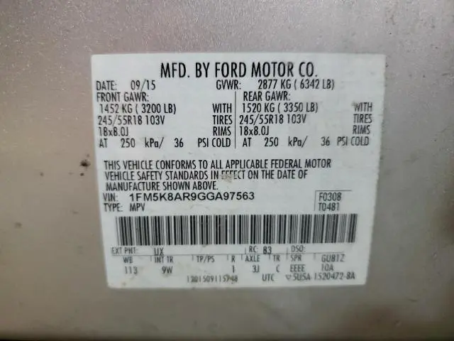 2016 FORD EXPLORER POLICE INTERCEPTOR  