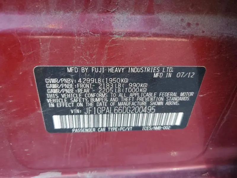 2013 SUBARU IMPREZA SPORT PREMIUM  