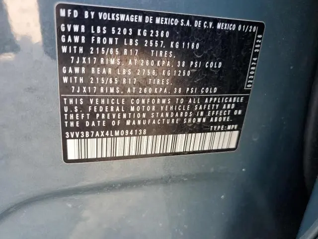 2020 VOLKSWAGEN TIGUAN SE  