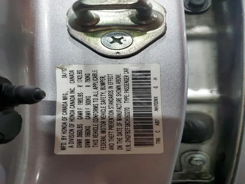 2012 HONDA CIVIC LX  