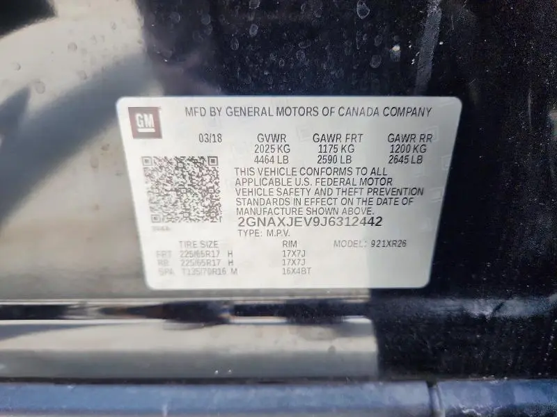 2018 CHEVROLET EQUINOX LT  