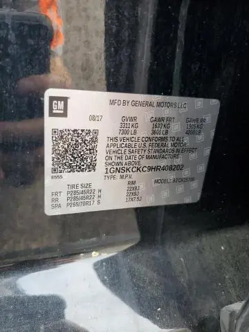 2017 CHEVROLET TAHOE K1500 PREMIER  