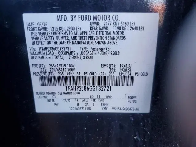 2016 FORD TAURUS LIMITED  