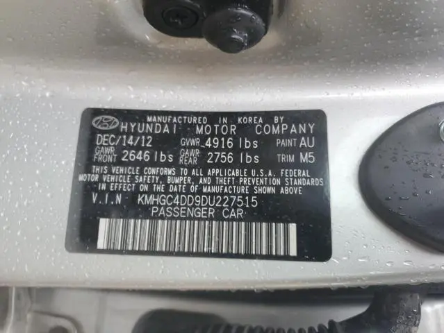 2013 HYUNDAI GENESIS 3.8L  