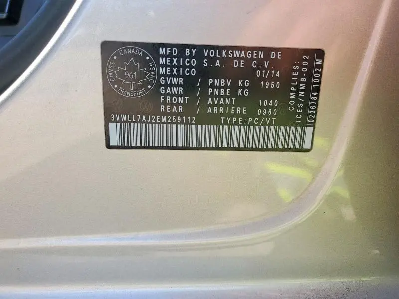 2014 VOLKSWAGEN JETTA TDI  