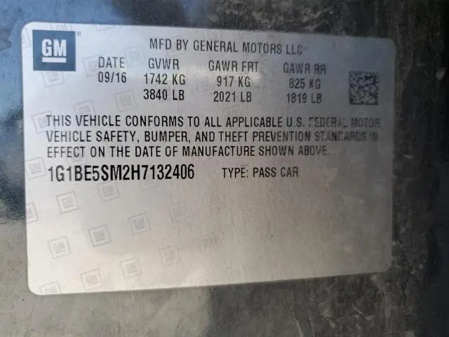 2017 CHEVROLET CRUZE LT