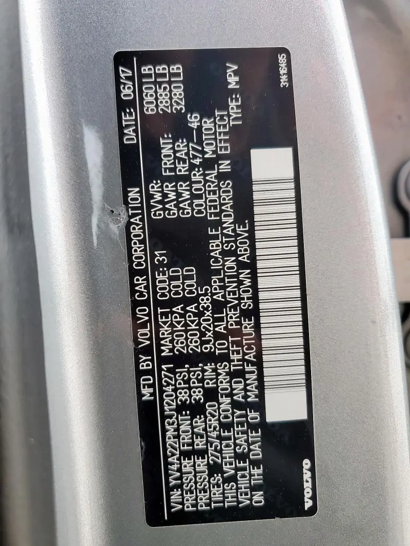 2018 VOLVO XC90 T6