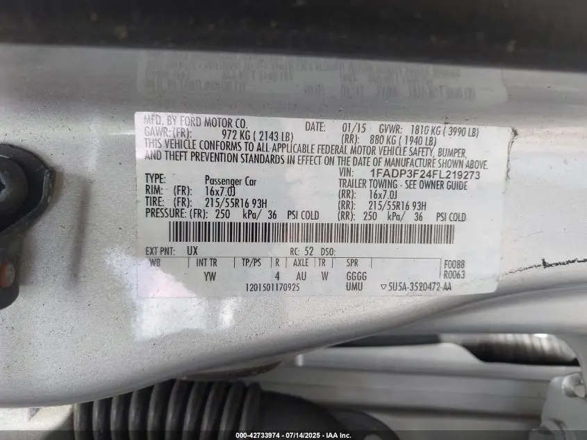 2015 FORD FOCUS SE