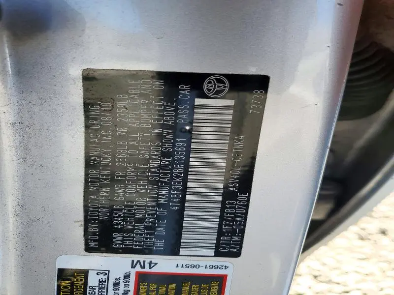 2011 TOYOTA CAMRY BASE  