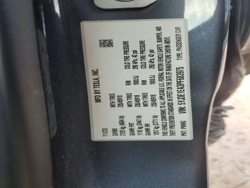 2023 TESLA MODEL 3   