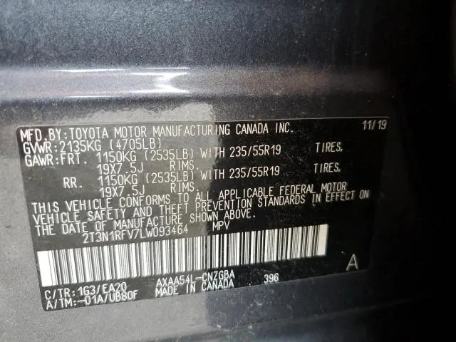 2020 TOYOTA RAV4 LIMITED  