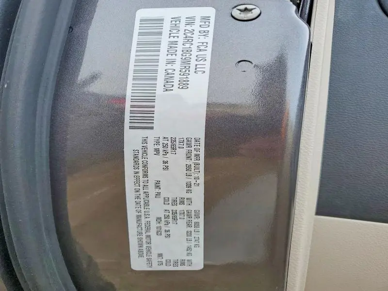 2021 CHRYSLER PACIFICA TOURING L  