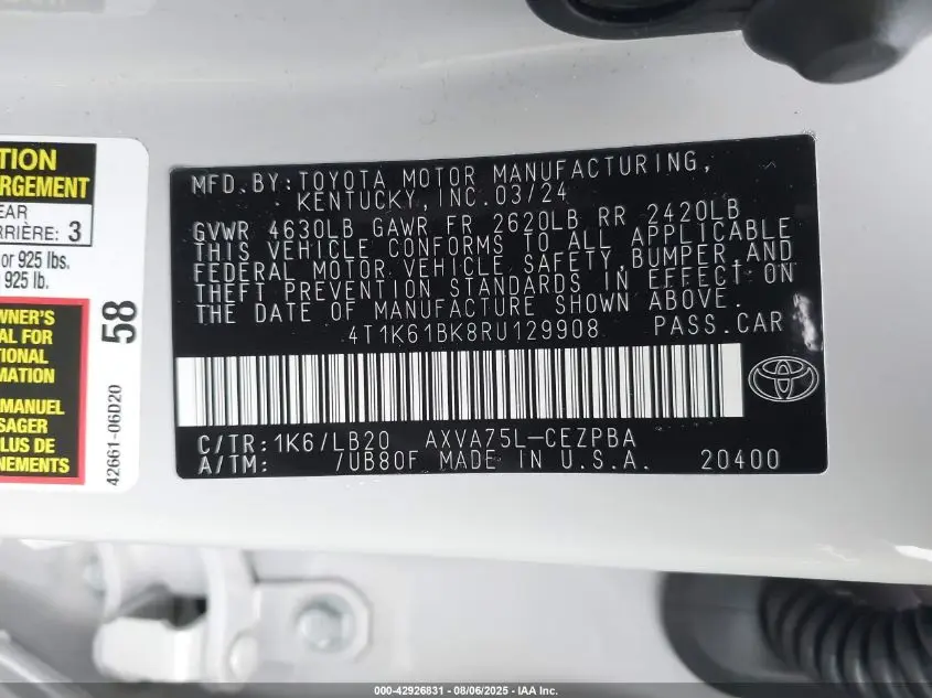 2024 TOYOTA CAMRY XSE