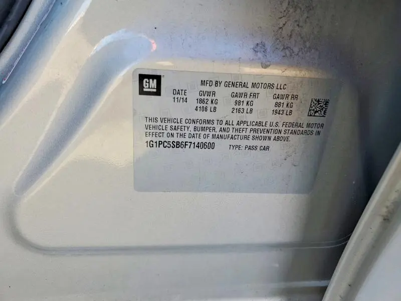 2015 CHEVROLET CRUZE LT  