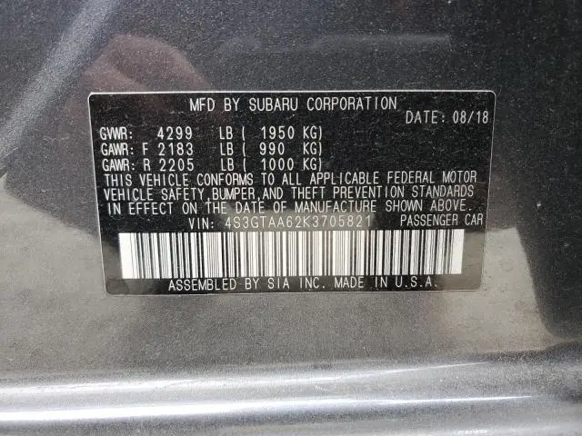 2019 SUBARU IMPREZA   