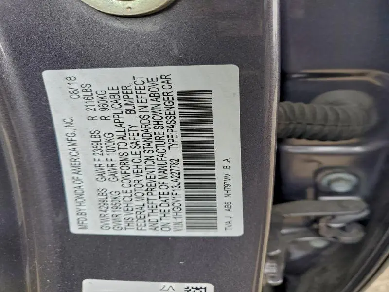 2018 HONDA ACCORD LX  