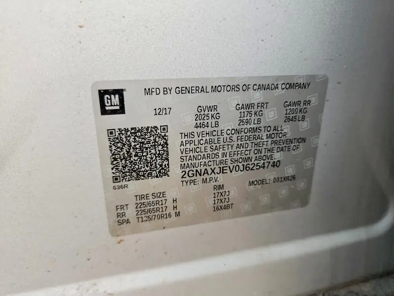 2018 CHEVROLET EQUINOX LT  
