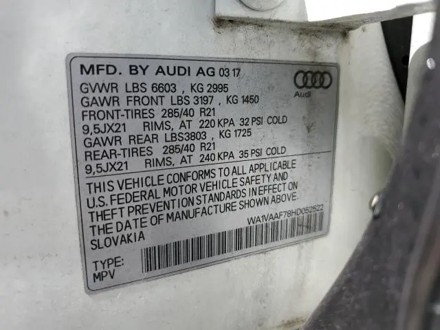 2017 AUDI Q7 PRESTIGE  