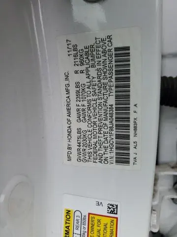 2018 HONDA ACCORD TOURING  