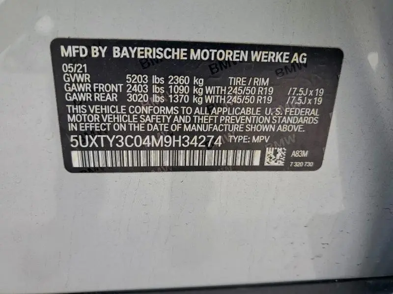 2021 BMW X3 SDRIVE30I  