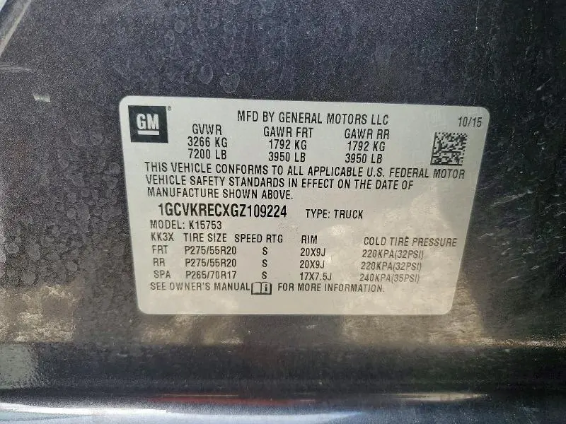 2016 CHEVROLET SILVERADO K1500 LT  