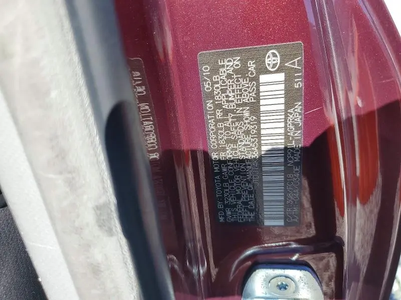2010 TOYOTA YARIS BASE  